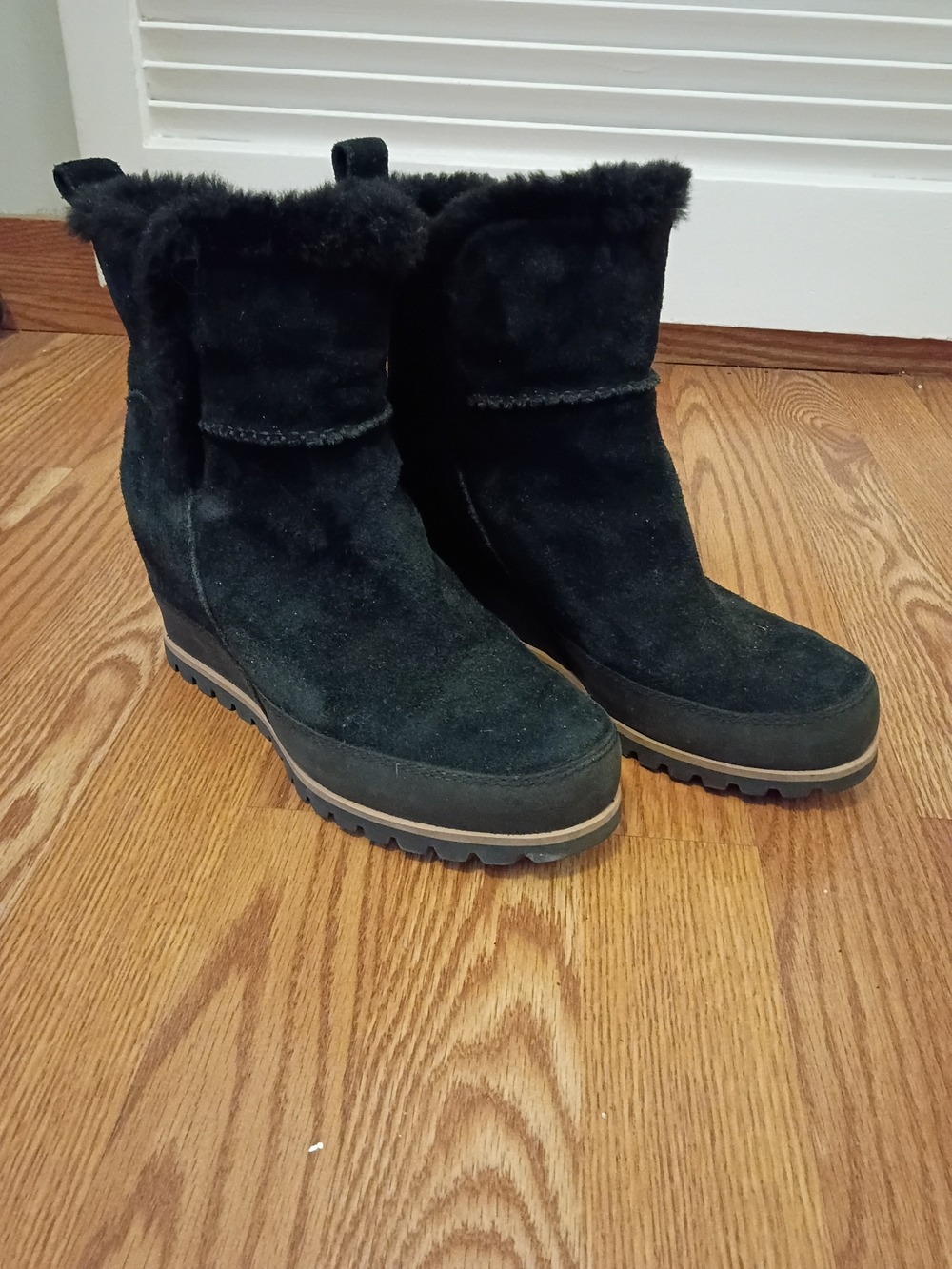 UGG Black Suede Faux-Fur Winter Boot - Picture 2 of 8
